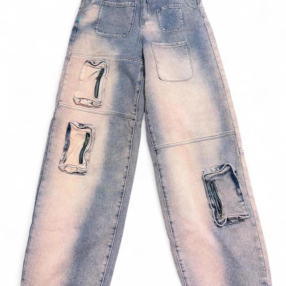 Woman Vintage Style Cargo Pants with Multiple Pockets